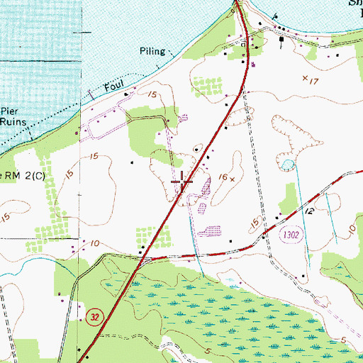Topographic Map of Mid - County Volunteer Fire Department, NC