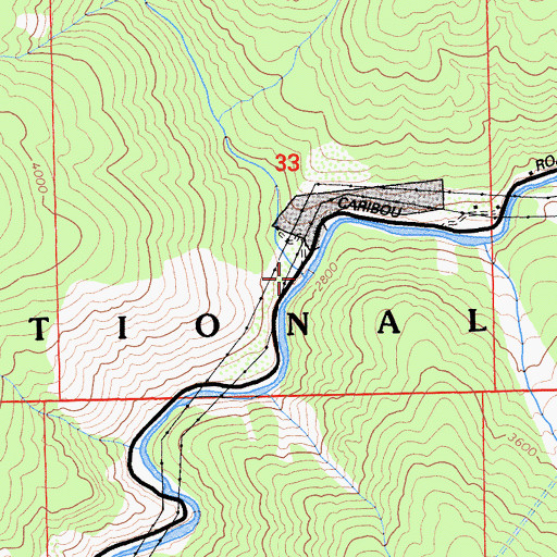 Topographic Map of Mosquito Creek, CA