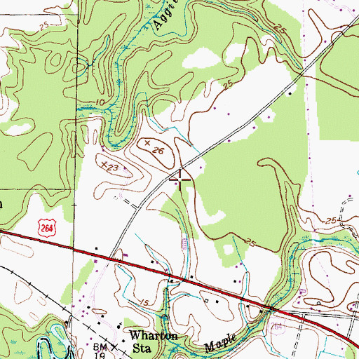 Topographic Map of Clarks Neck Volunteer Fire Department Station 2, NC