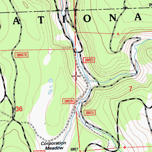 Topographic Map of Mosquito Creek, CA