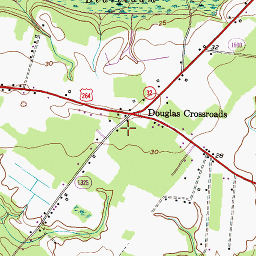 Topographic Map of Bunyan Volunteer Fire Department, NC