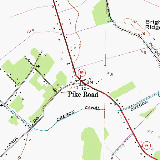Topographic Map of Pungo River Volunteer Fire Department, NC