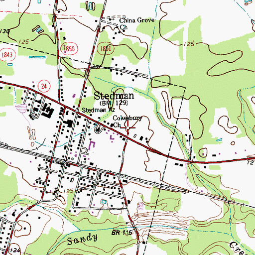 Topographic Map of Stedman Fire Department, NC