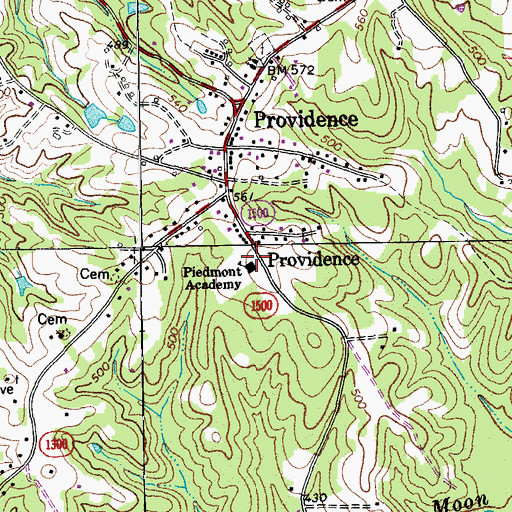 Topographic Map of Providence Fire and Rescue, NC