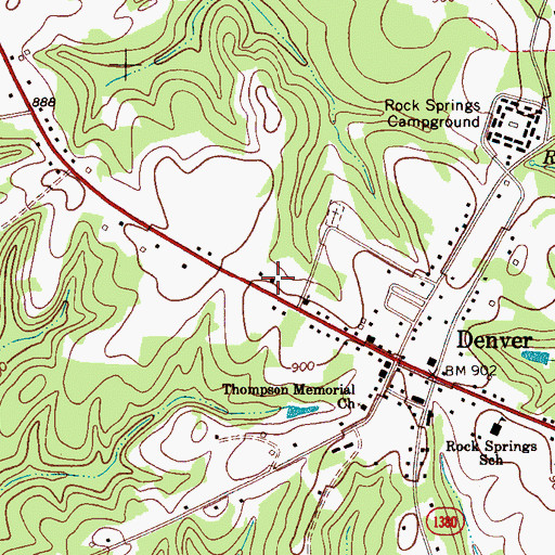 Topographic Map of Denver Volunteer Fire Department, NC