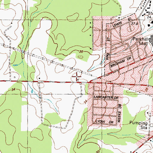 Topographic Map of Tarboro Fire Department Station 2, NC