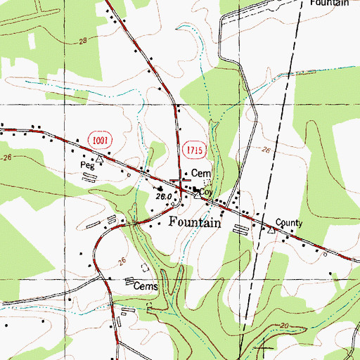 Topographic Map of Fountaintown Fire Department, NC