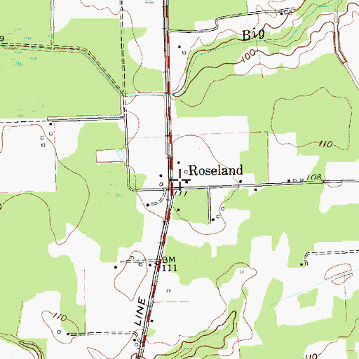 Topographic Map of Roseland Volunteer Fire Department, NC