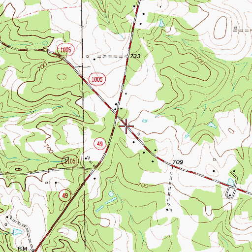 Topographic Map of Snow Camp Fire Department Station 14, NC
