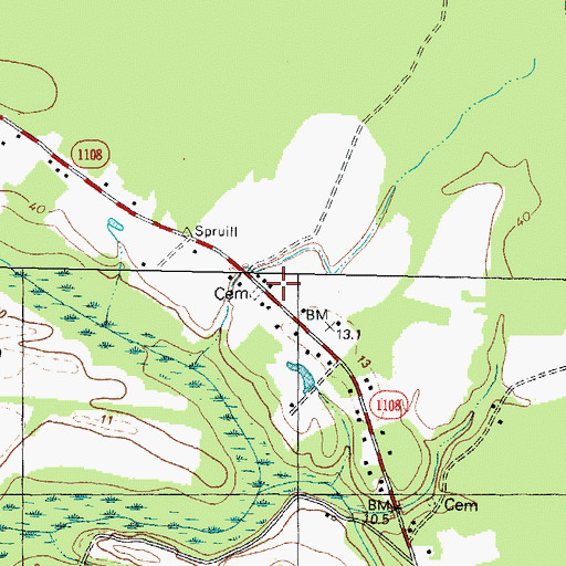 Topographic Map of Blue Jay Volunteer Fire Company, NC