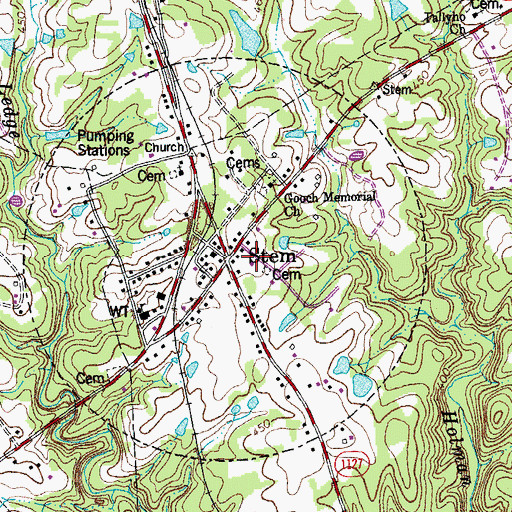 Topographic Map of Stem Community Fire Department and Emergency Medical Services Station 8, NC