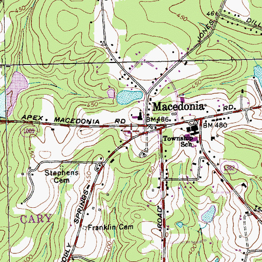 Topographic Map of Swift Creek Fire Department, NC