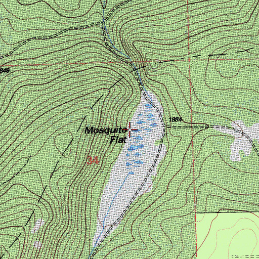 Topographic Map of Mosquito Flat, CA
