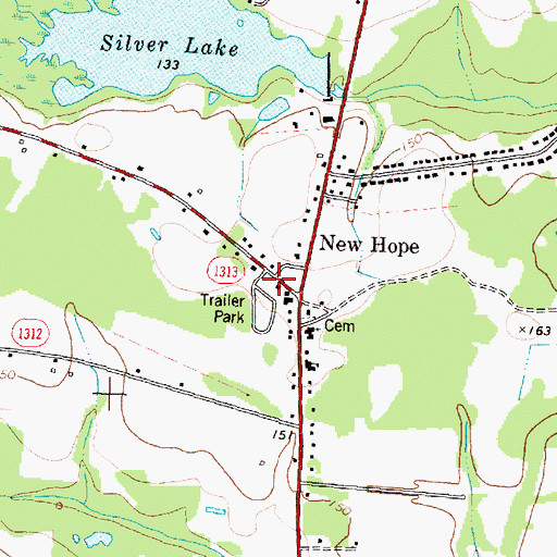 Topographic Map of Silver Lake Volunteer Fire Department, NC