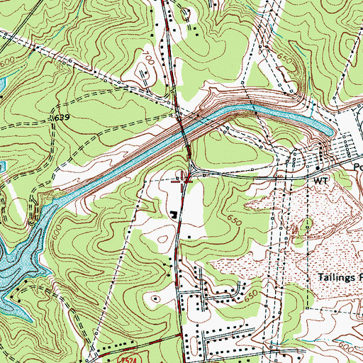 Topographic Map of South Point Volunteer Fire Department Station 42, NC