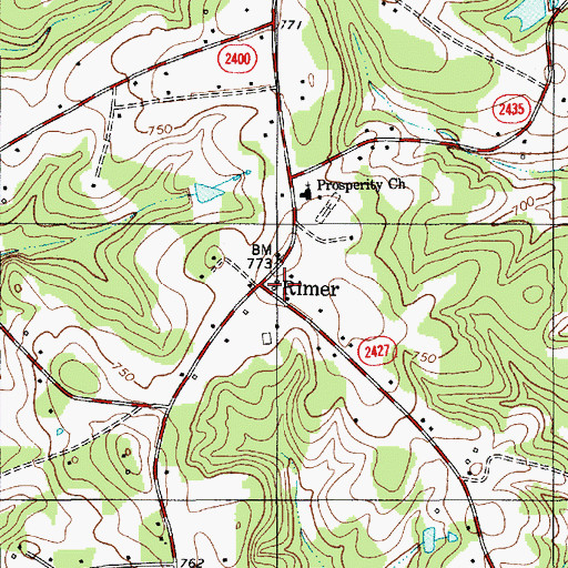 Topographic Map of Rimer Volunteer Fire Department, NC