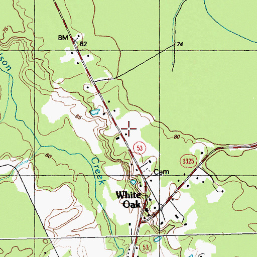 Topographic Map of White Oak Fire Department, NC