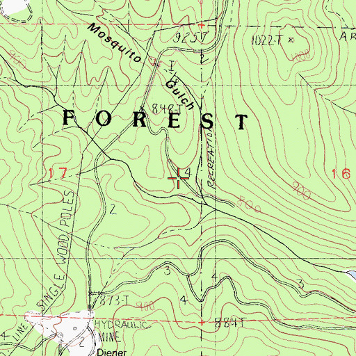 Topographic Map of Mosquito Gulch, CA