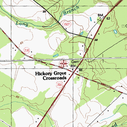 Topographic Map of Hickory Grove Volunteer Fire Department, NC