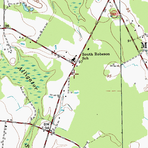 Topographic Map of Whitehouse Volunteer Fire Department, NC