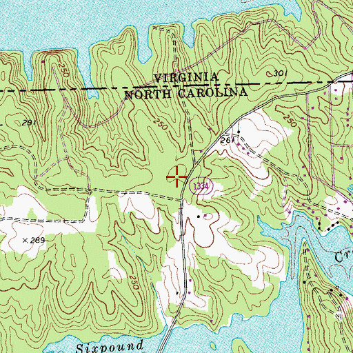 Topographic Map of Churchill Five Forks Volunteer Fire Department Substation, NC