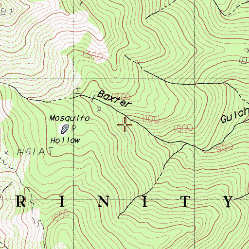 Topographic Map of Mosquito Hollow, CA