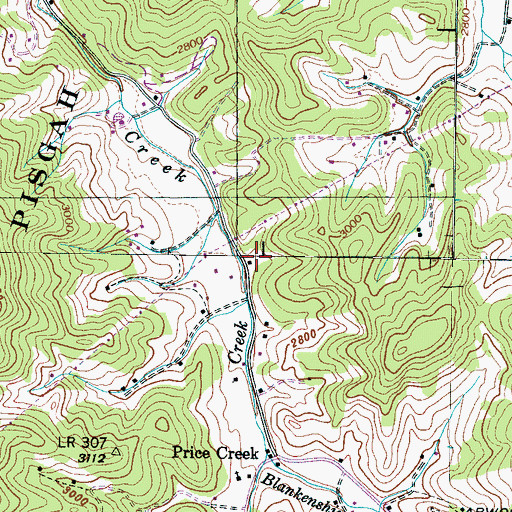 Topographic Map of West Yancey Volunteer Fire Department Station 2, NC