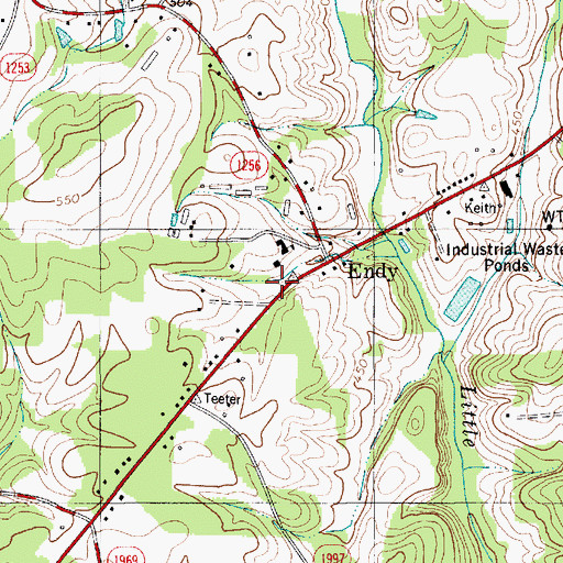 Topographic Map of Endy Volunteer Fire Department, NC