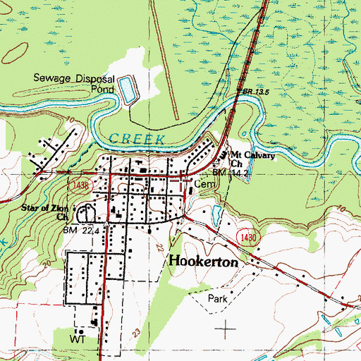 Topographic Map of Hookerton Volunteer Fire Department and Emergency Medical Services, NC