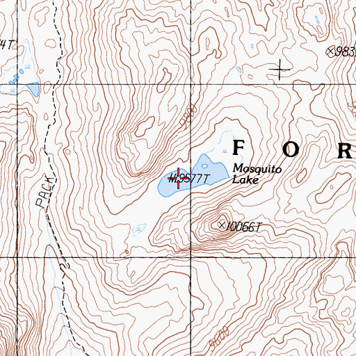 Topographic Map of Mosquito Lake, CA