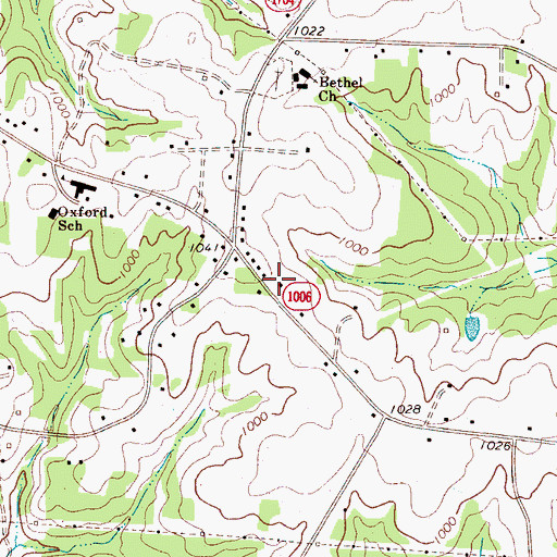 Topographic Map of Oxford Volunteer Fire Department - Catfish District, NC