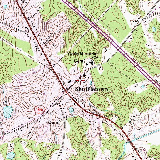 Topographic Map of Cooks Community Fire and Rescue, NC