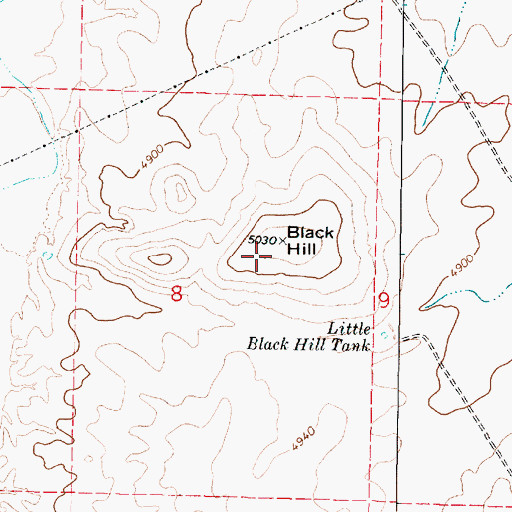 Topographic Map of Black Hill, AZ
