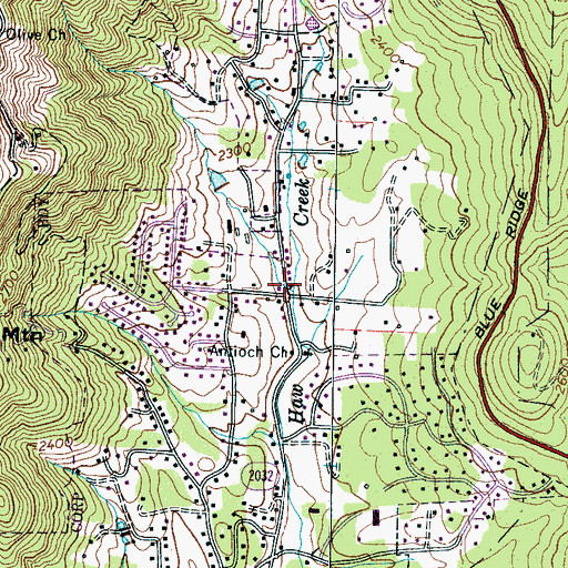 Topographic Map of Asheville Fire Department Station 12, NC
