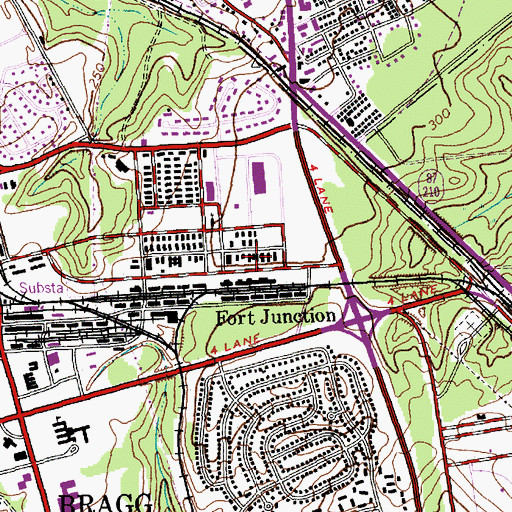 Topographic Map of Fort Bragg Fire and Emergency Services Station 4, NC
