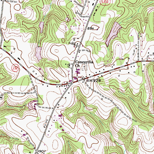 Topographic Map of Atwell Township Volunteer Fire Department, NC