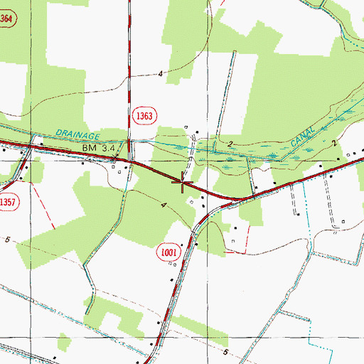 Topographic Map of Pasquotank Newland Volunteer Fire Department, NC