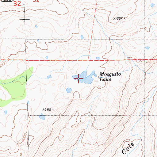 Topographic Map of Mosquito Lake, CA