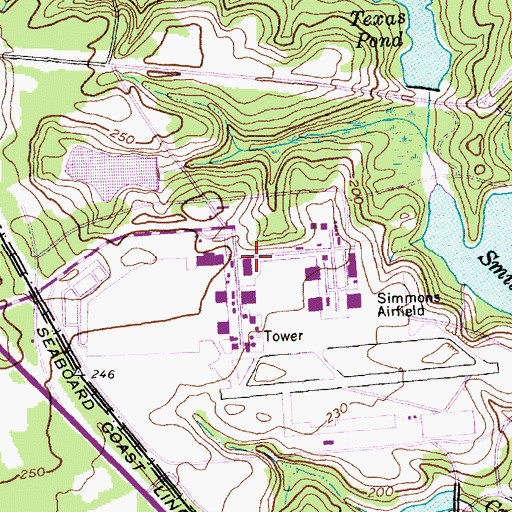 Topographic Map of Fort Bragg Fire and Emergency Services Station 2, NC