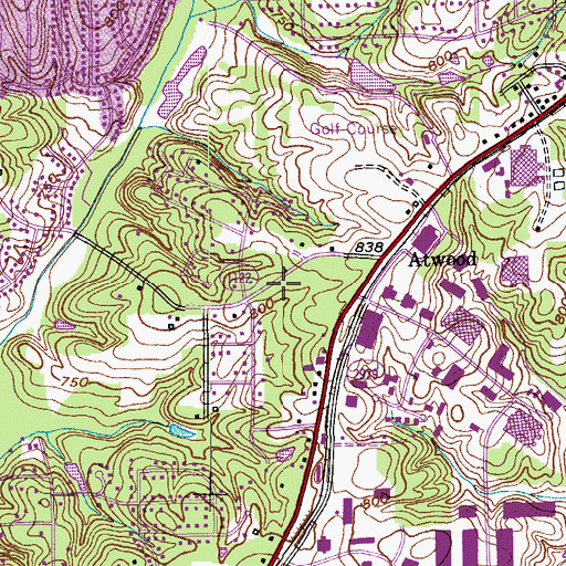 Topographic Map of Winston - Salem Fire Department Stratford West Fire Station 2, NC