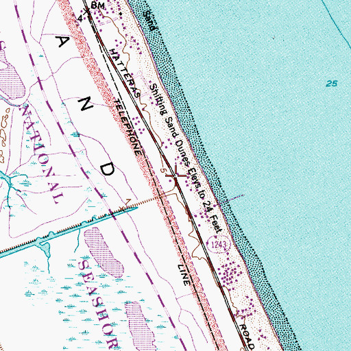 Topographic Map of Nags Head Fire and Rescue Station 21, NC