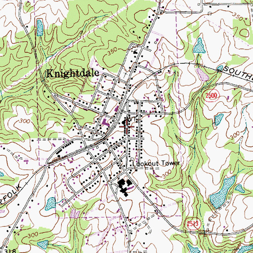 Topographic Map of Eastern Wake Fire and Rescue Department Station 2, NC