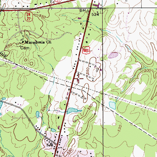 Topographic Map of Midland Volunteer Fire Department, NC