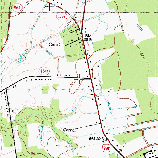 Topographic Map of North Lenoir Fire and Rescue Station 2, NC