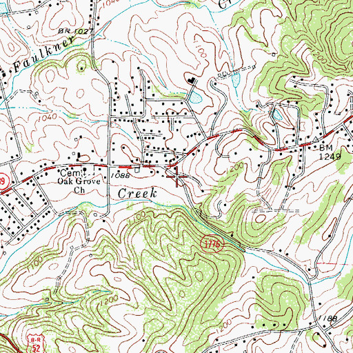 Topographic Map of Bannertown Volunteer Fire Department Headquarters, NC