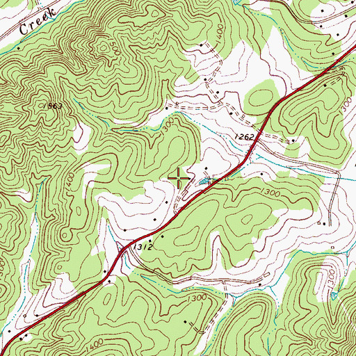 Topographic Map of Kings Creek Volunteer Fire Department, NC