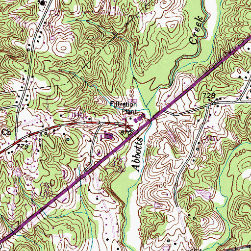 Topographic Map of North Lexington Triangle Fire Department Station 64, NC