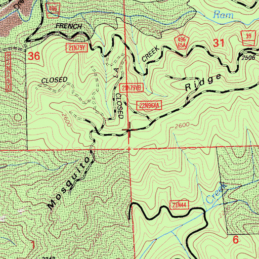 Topographic Map of Mosquito Ridge, CA