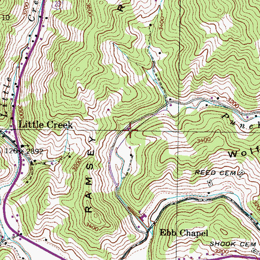 Topographic Map of Ebbs Chapel Volunteer Fire Department, NC