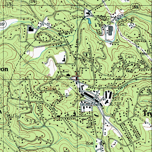 Topographic Map of Tryon Volunteer Fire Department, NC